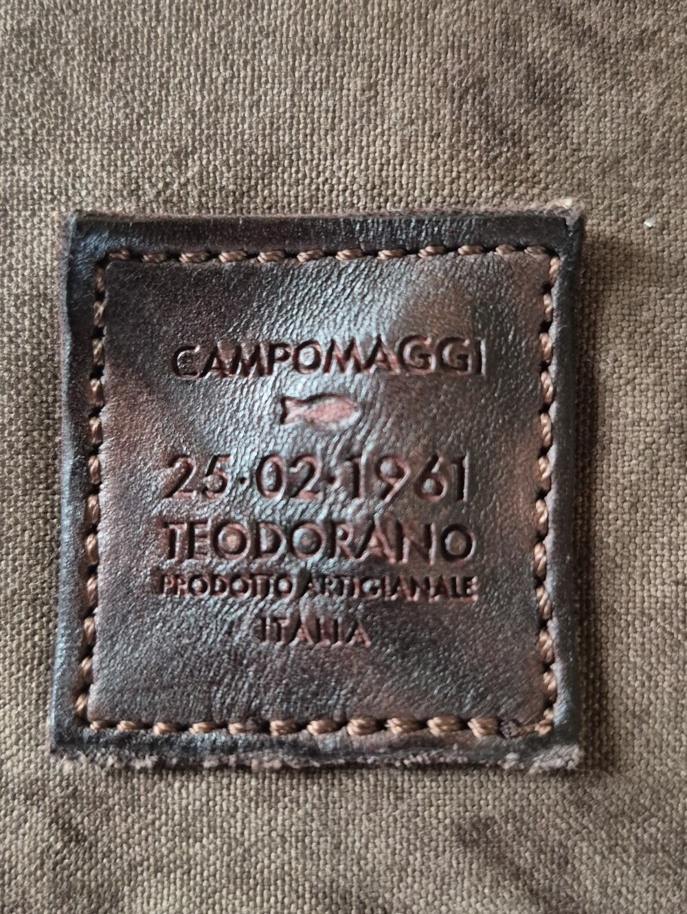 Campomaggi Italy Distressed Canvas Leather Tote Bag Convertible Crossbody Brown - Picture 6 of 16